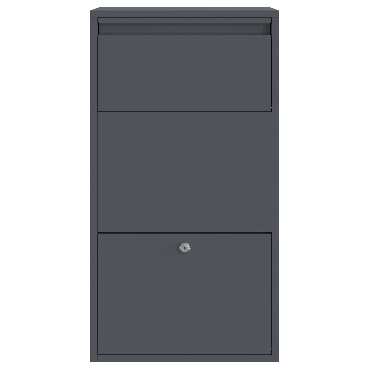 Paketdrop-Box mit Speicher Anthrazit 44 x 22 x 82 cm Stahl