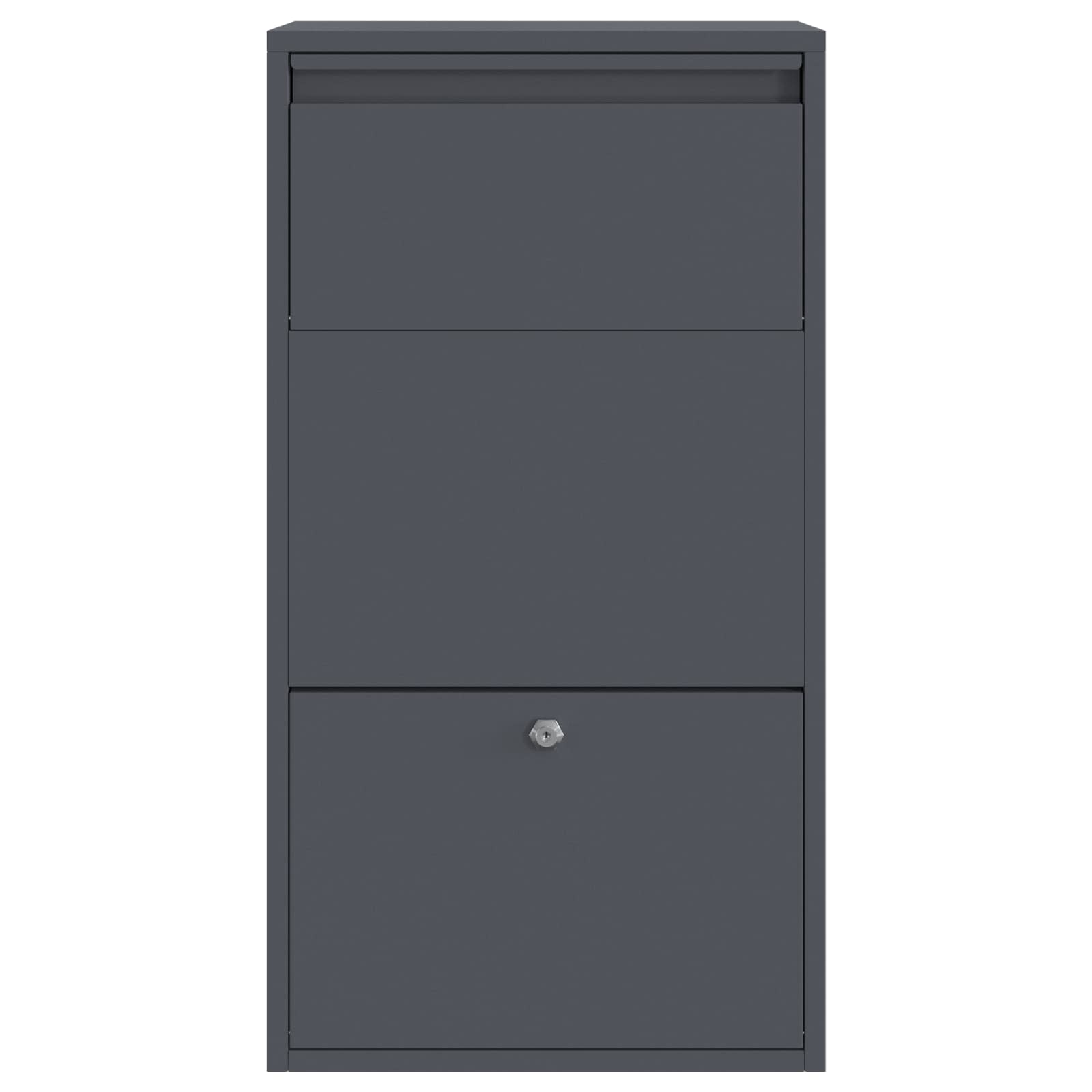 Paketdrop-Box mit Speicher Anthrazit 44 x 22 x 82 cm Stahl