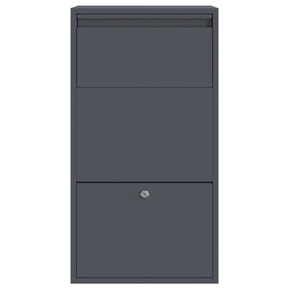 Paketdrop-Box mit Speicher Anthrazit 44 x 22 x 82 cm Stahl
