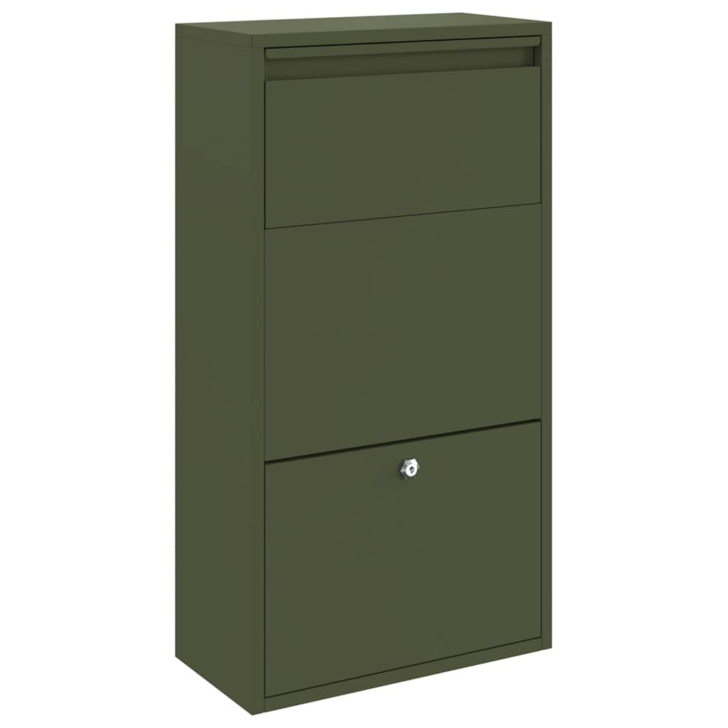 Paketdrop-Box mit Speicher Olive Grün 44 x 22 x 82 cm Stahl