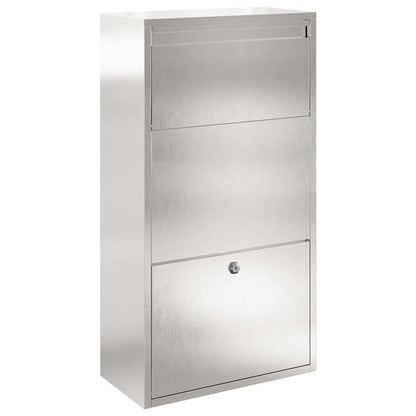 Paketdrop-Box mit Speicher Silber 44 x 22 x 82 cm Edelstahl