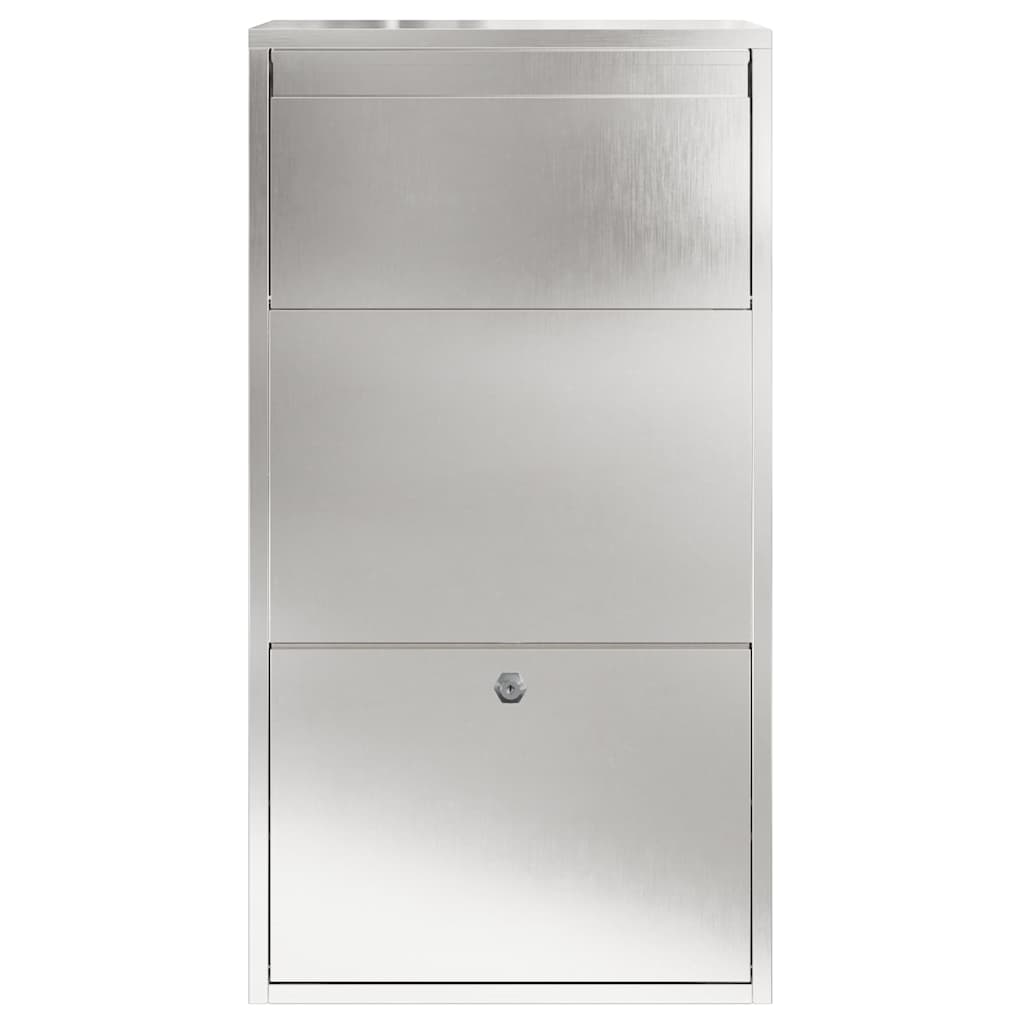 Paketdrop-Box mit Speicher Silber 44 x 22 x 82 cm Edelstahl
