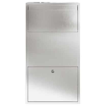 Paketdrop-Box mit Speicher Silber 44 x 22 x 82 cm Edelstahl