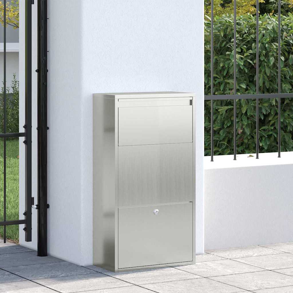 Paketdrop-Box mit Tür Silber 44 x 22 x 82 cm Verzinkter Stahl