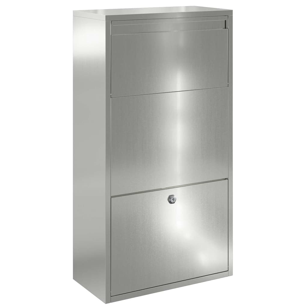 Paketdrop-Box mit Tür Silber 44 x 22 x 82 cm Verzinkter Stahl
