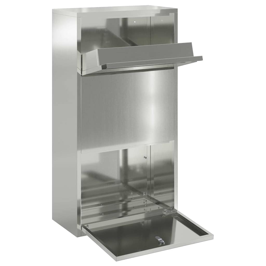 Paketdrop-Box mit Tür Silber 44 x 22 x 82 cm Verzinkter Stahl