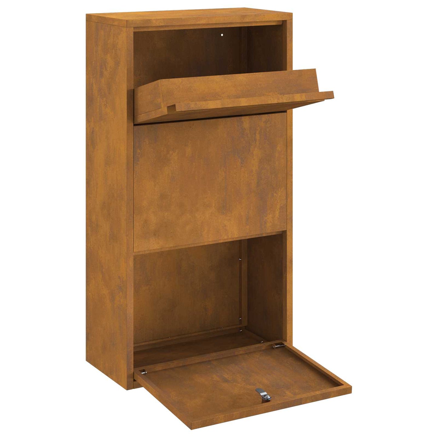 Paketdrop-Box mit Tür Rostig 44 x 22 x 82 cm Wetterfeststahl