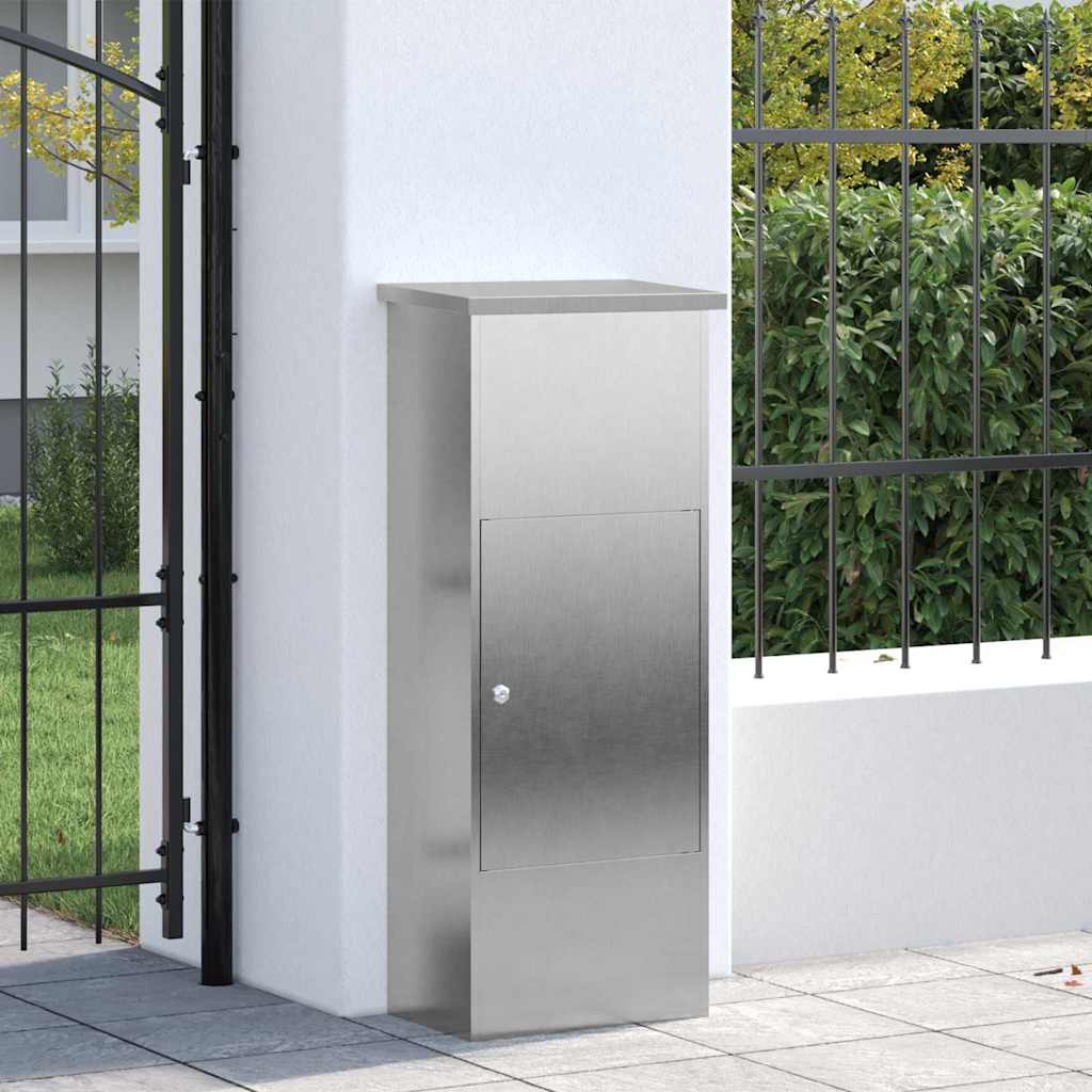 Paketdrop-Box mit Tür Silber 44,5 x 29 x 110,5 cm Edelstahl