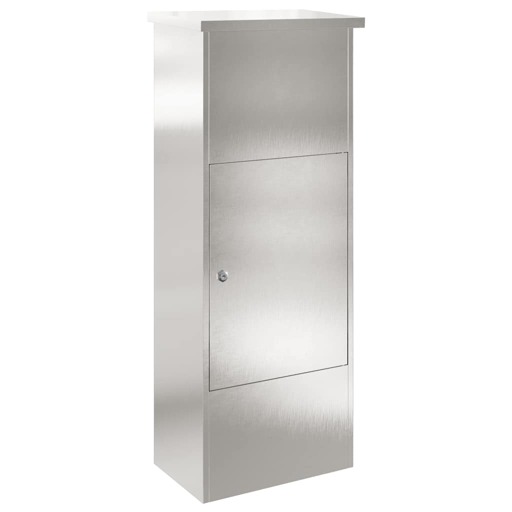 Paketdrop-Box mit Tür Silber 44,5 x 29 x 110,5 cm Edelstahl