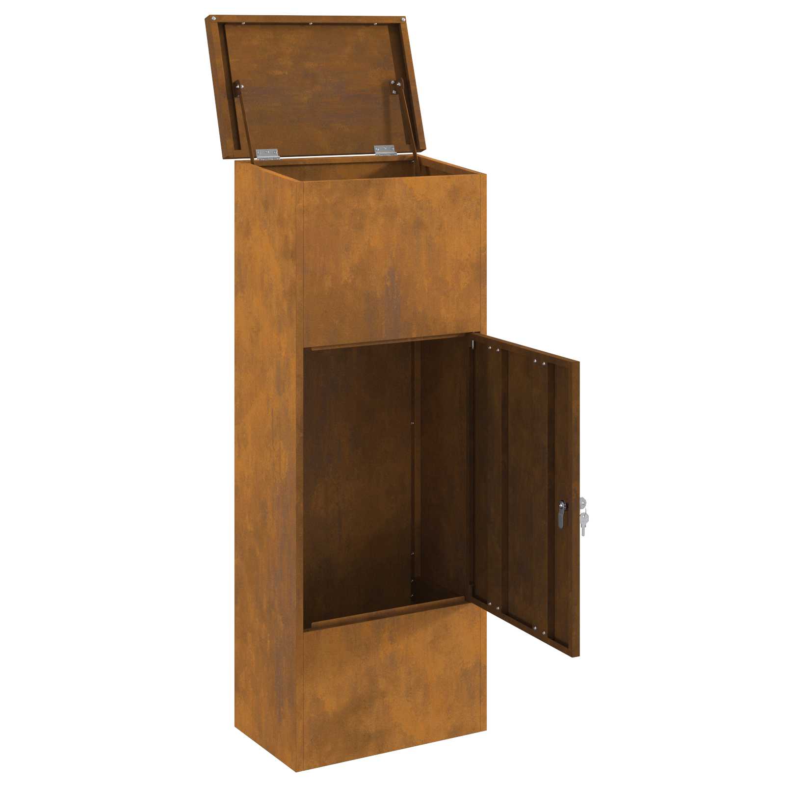 Paketdrop-Box Rostig 44,5 x 29 x 110,5 cm Wetterfeststahl