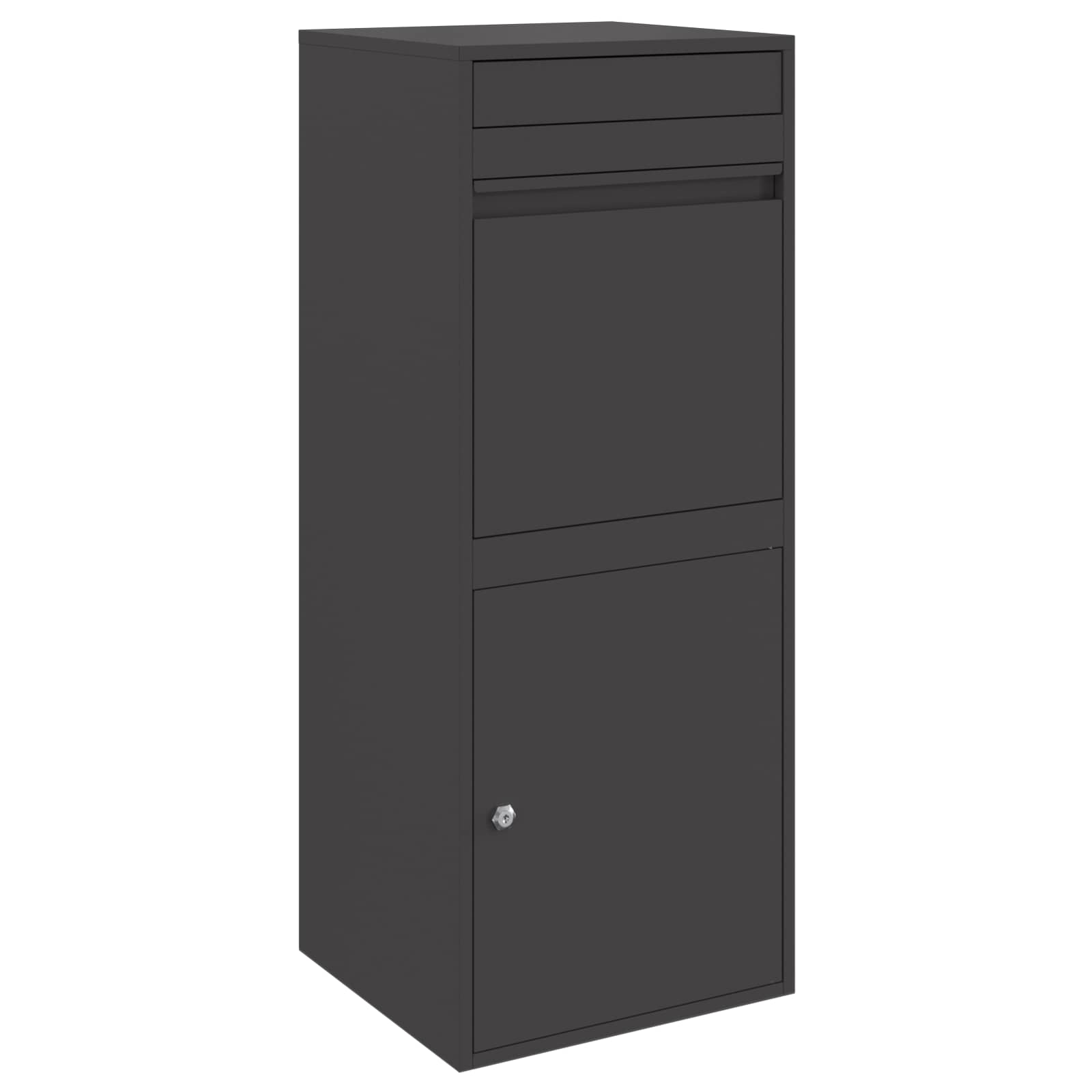 Paketdrop-Box mit Speicher Schwarz 41 x 38 x 103 cm Stahl