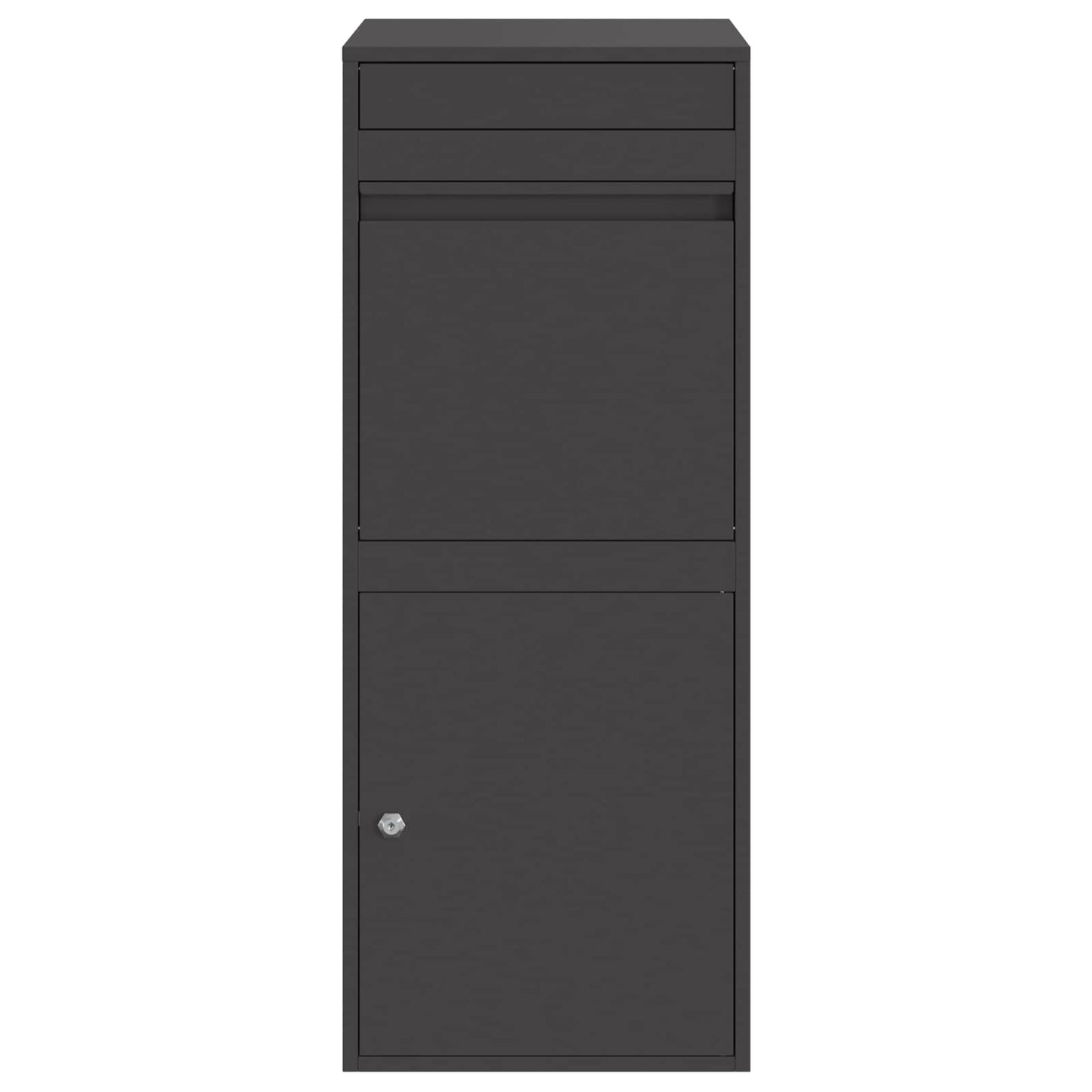Paketdrop-Box mit Speicher Schwarz 41 x 38 x 103 cm Stahl
