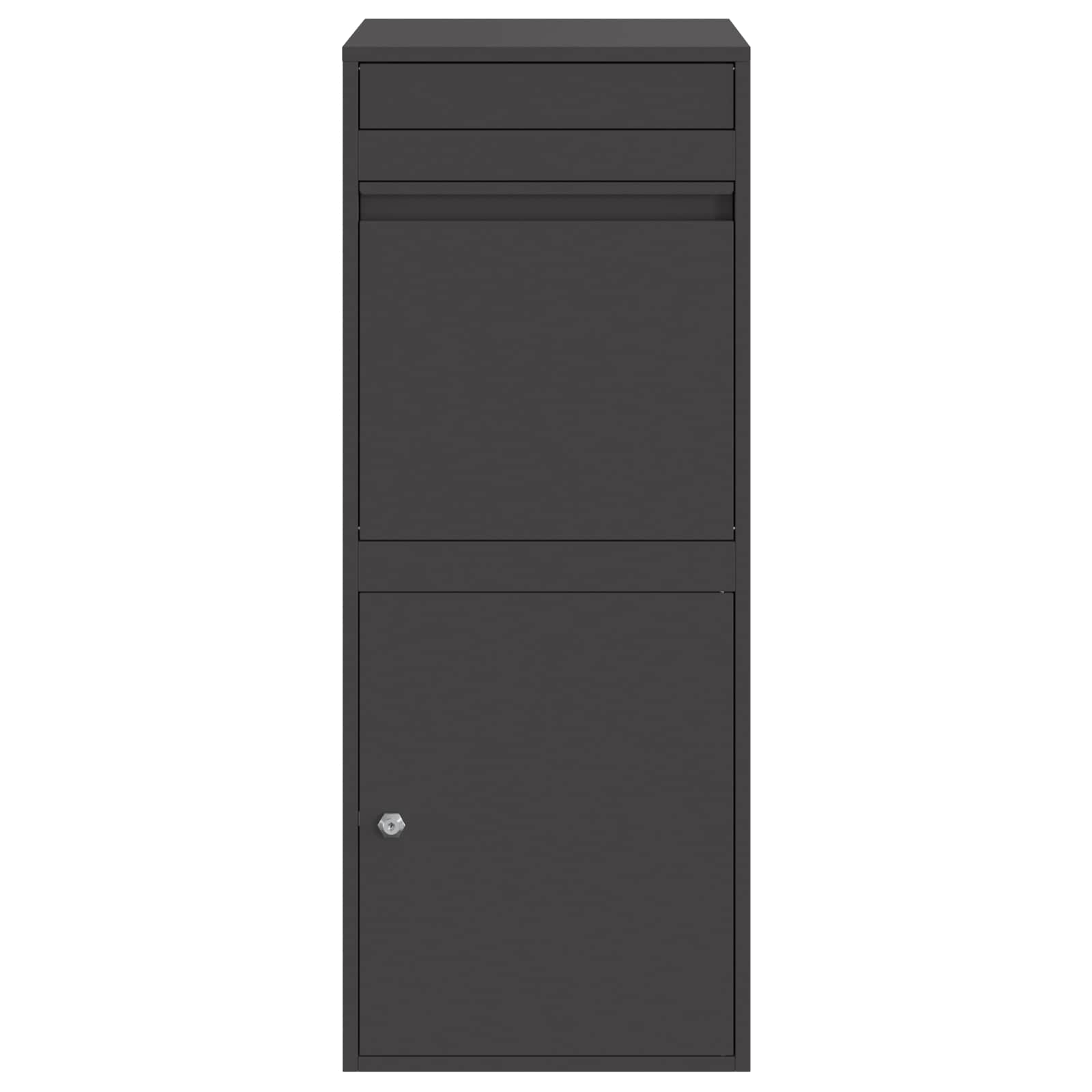 Paketdrop-Box mit Speicher Schwarz 41 x 38 x 103 cm Stahl