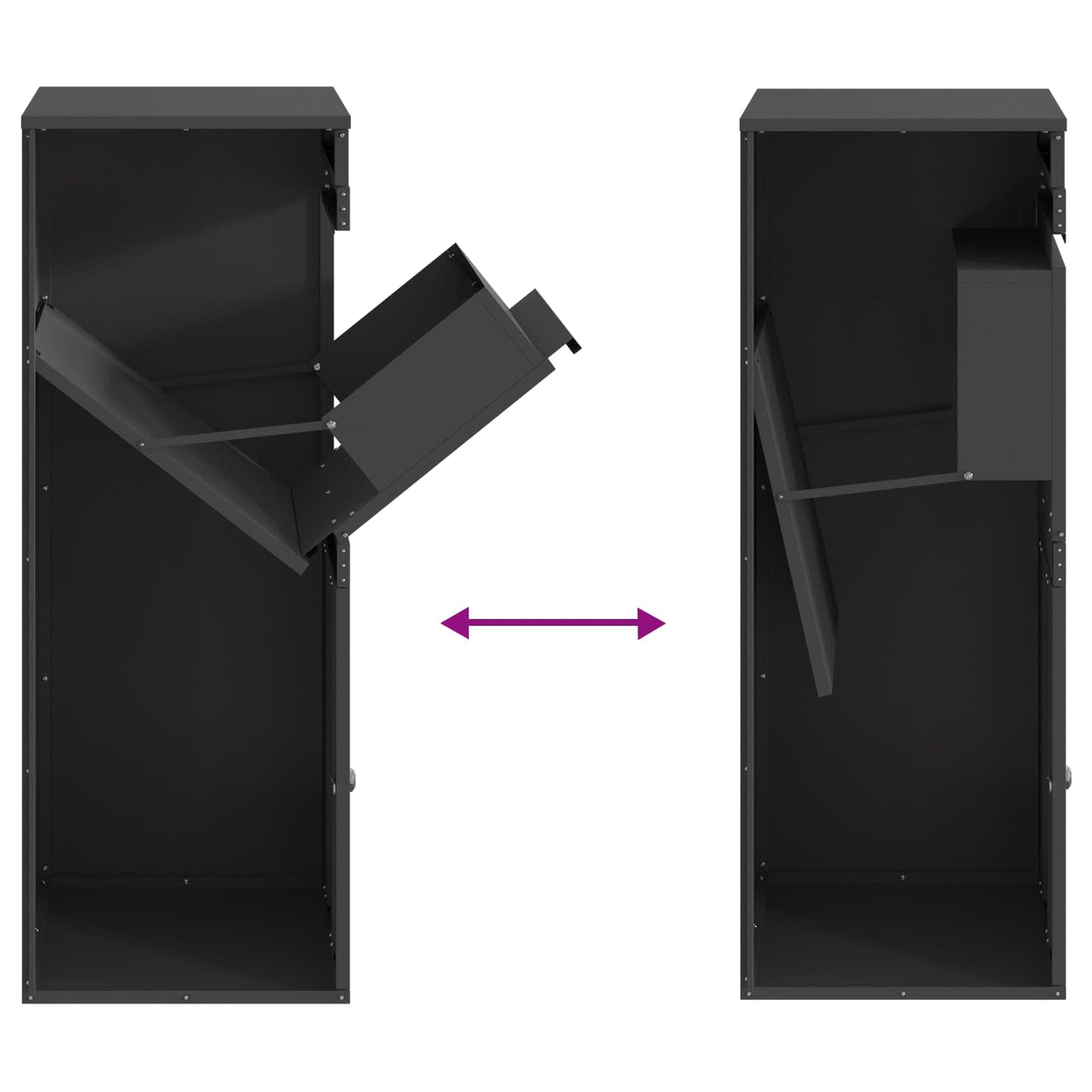 Paketdrop-Box mit Speicher Schwarz 41 x 38 x 103 cm Stahl