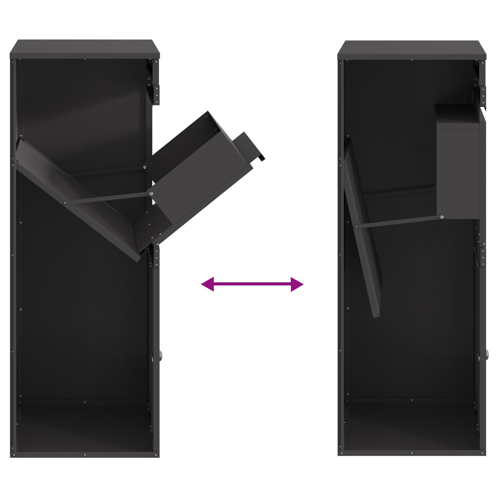 Paketdrop-Box mit Speicher Schwarz 41 x 38 x 103 cm Stahl
