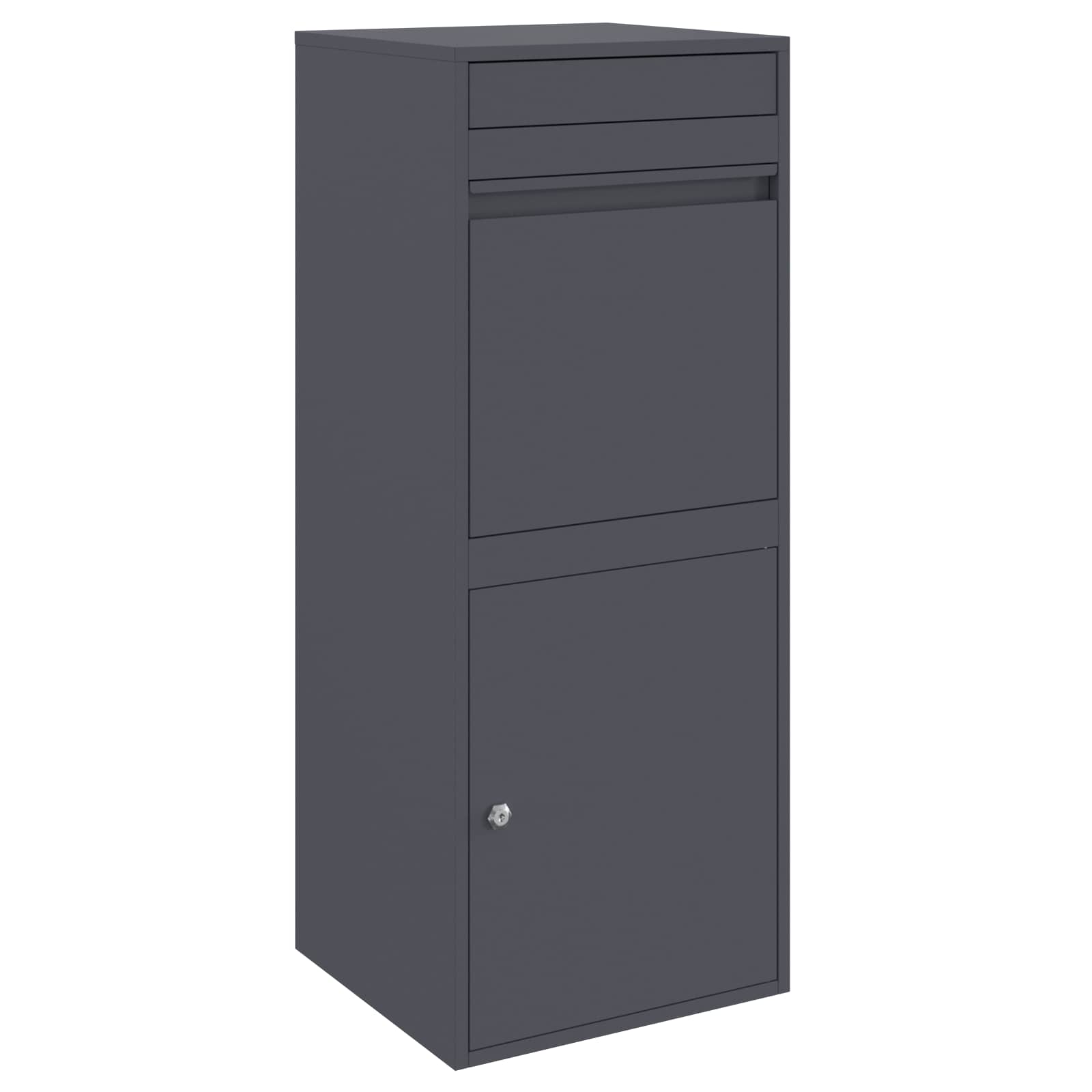 Paketdrop-Box mit Speicher Anthrazit 41 x 38 x 103 cm Stahl