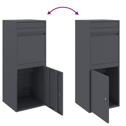 Paketdrop-Box mit Speicher Anthrazit 41 x 38 x 103 cm Stahl