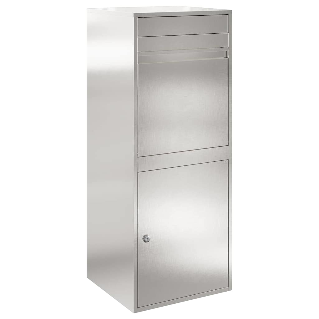 Paketdrop-Box mit Speicher Silber 41 x 38 x 103 cm Edelstahl