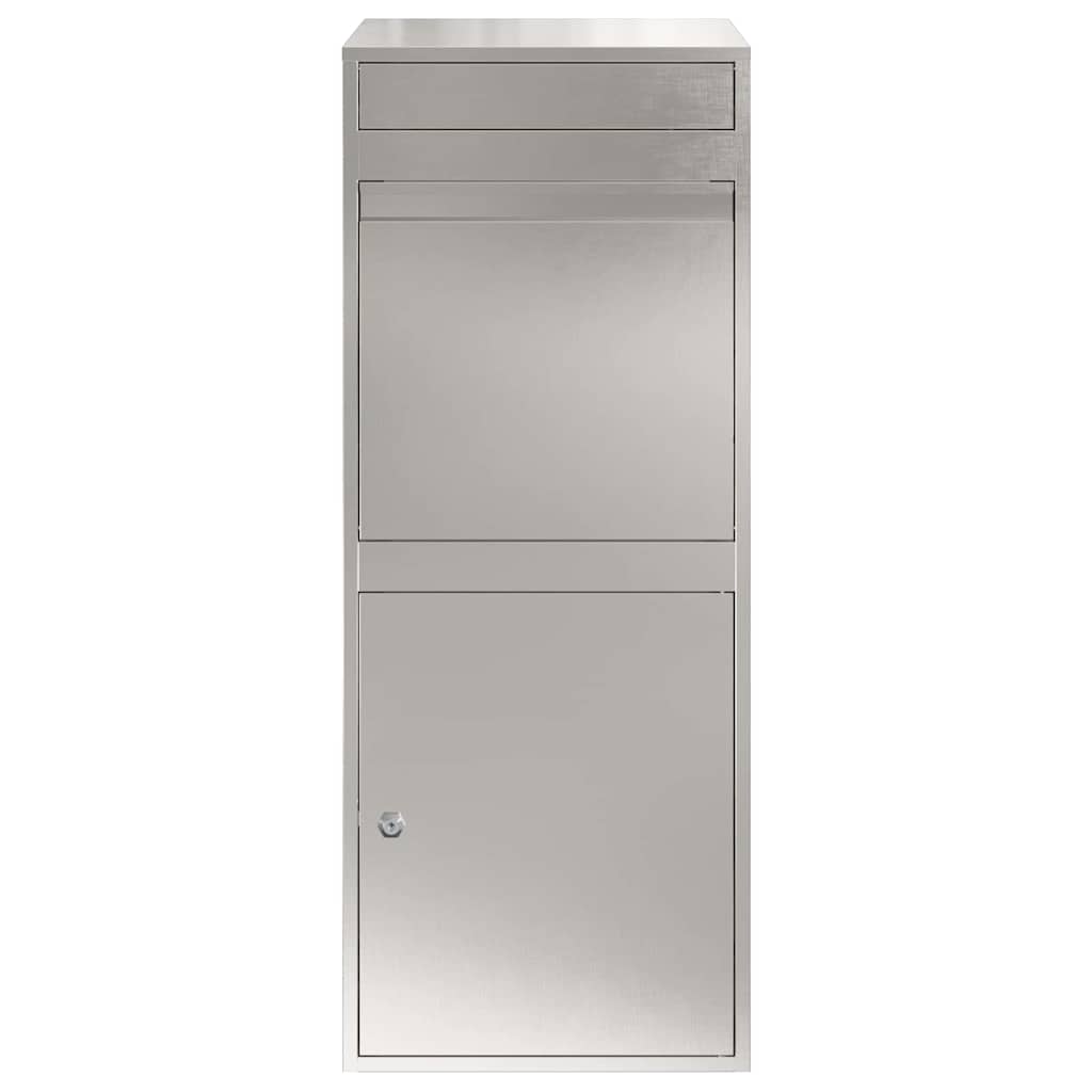 Paketdrop-Box mit Speicher Silber 41 x 38 x 103 cm Edelstahl