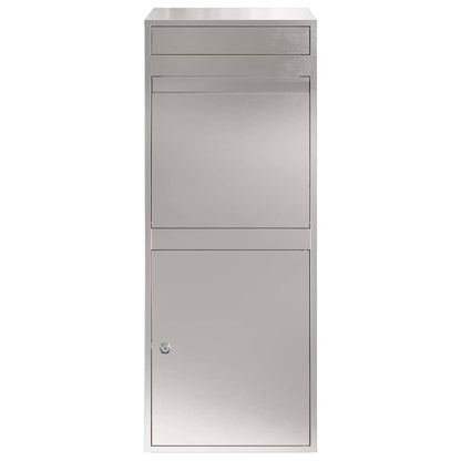 Paketdrop-Box mit Speicher Silber 41 x 38 x 103 cm Edelstahl