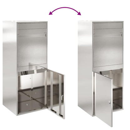 Paketdrop-Box mit Speicher Silber 41 x 38 x 103 cm Edelstahl