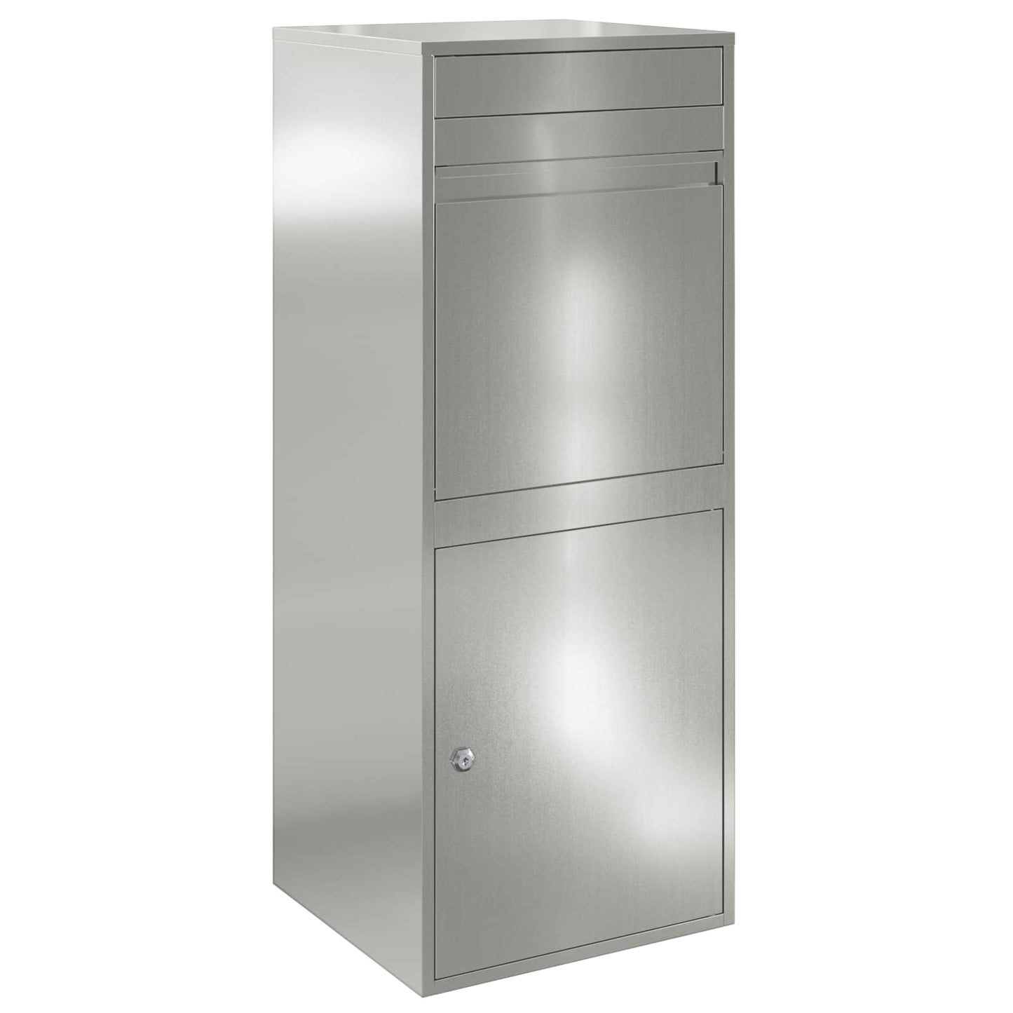 Paketdrop-Box mit Tür Silber 41 x 38 x 103 cm Verzinkter Stahl