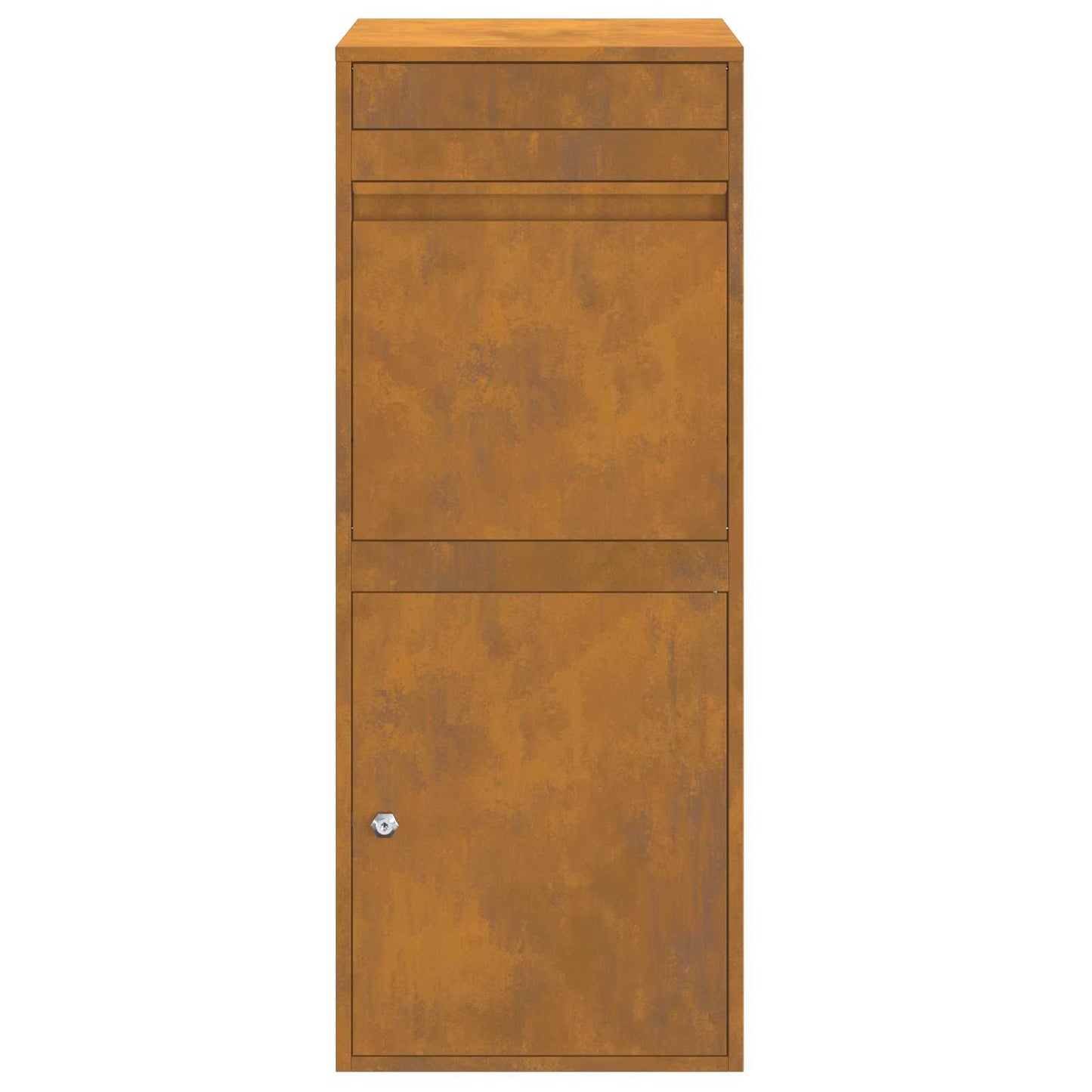 Paketdrop-Box Rostoptik 41 x 38 x 103 cm Wetterfeststahl