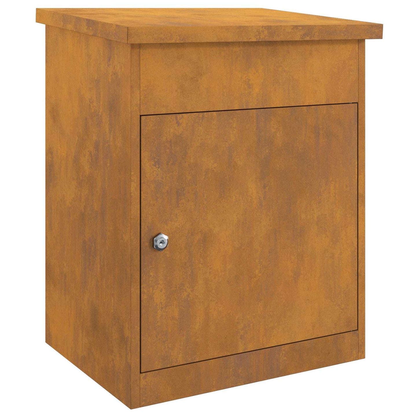 Paketdrop-Box mit Tür Rostig 47,5 x 38 x 59 cm Wetterfeststahl