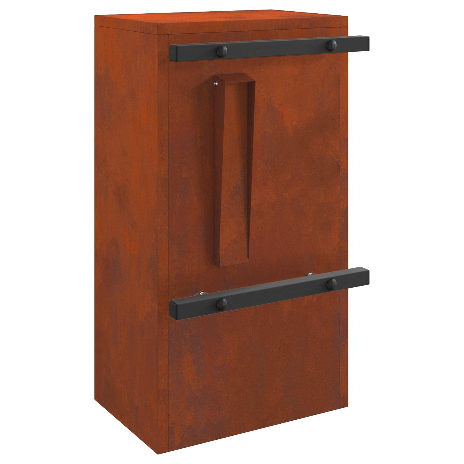 Briefkasten mit Tür Rostoptik 30 x 20 x 55 cm Wetterfeststahl