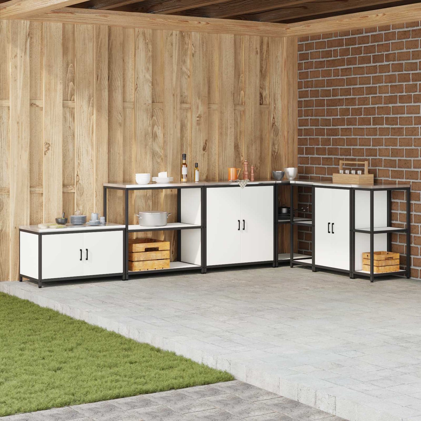 Küchenregal HATTEM Weiß 90 x 50 x 92 cm Stahl