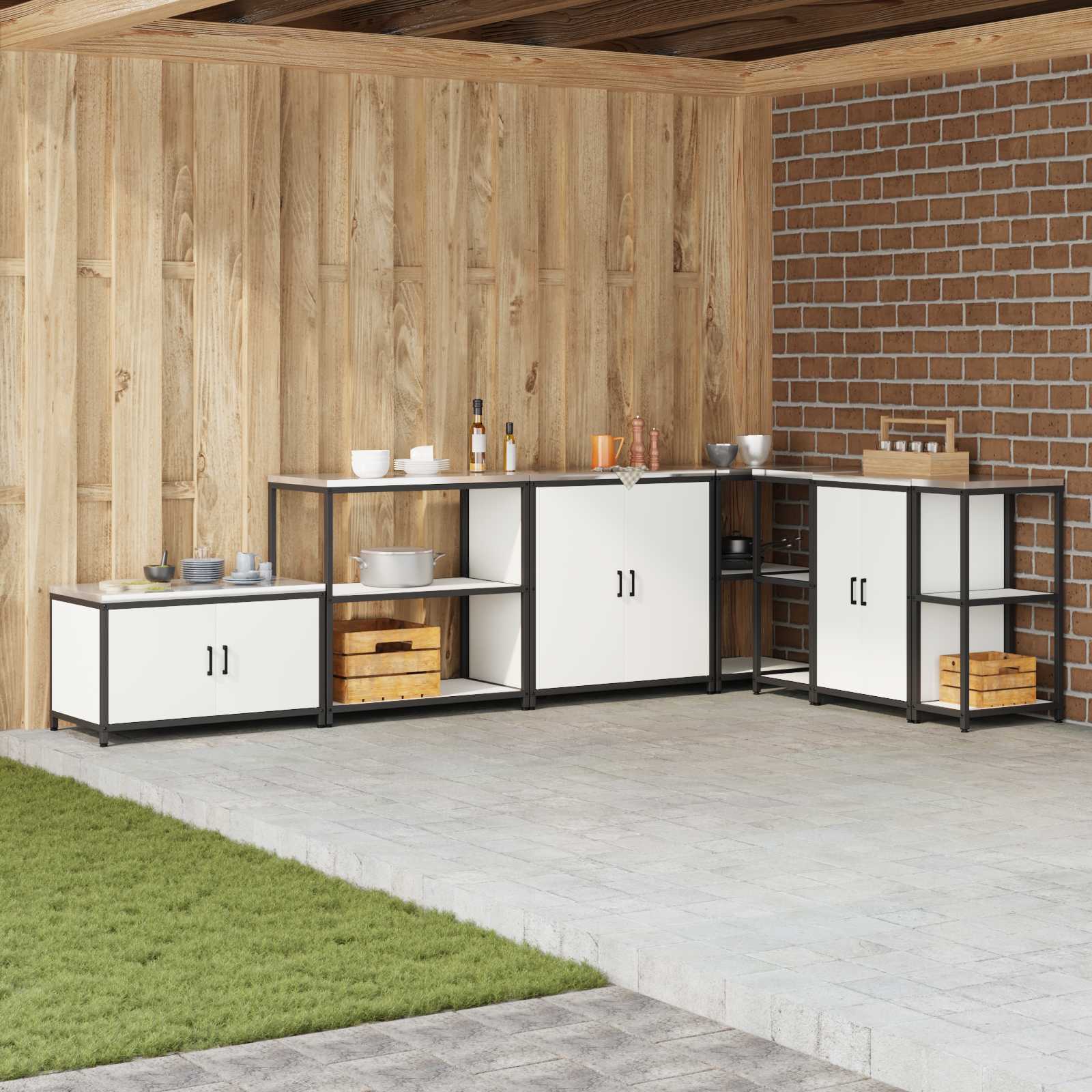 Küchenregal HATTEM Weiß 90 x 50 x 92 cm Stahl