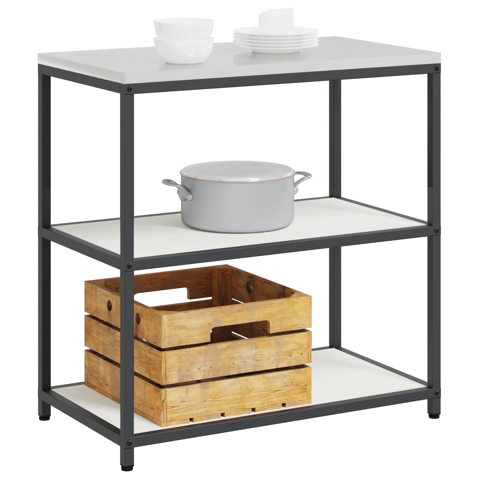 Küchenregal HATTEM Weiß 90 x 50 x 92 cm Stahl