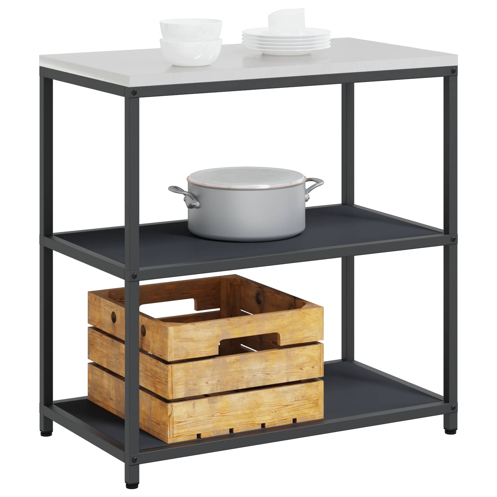 Küchenregal HATTEM Anthrazit 90 x 50 x 92 cm Stahl