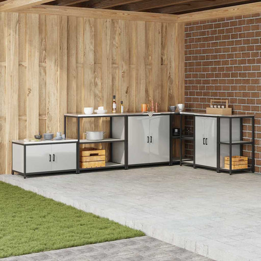 Küchenlageregal mit Regal mit Speicher Silber Verzinkter Stahl