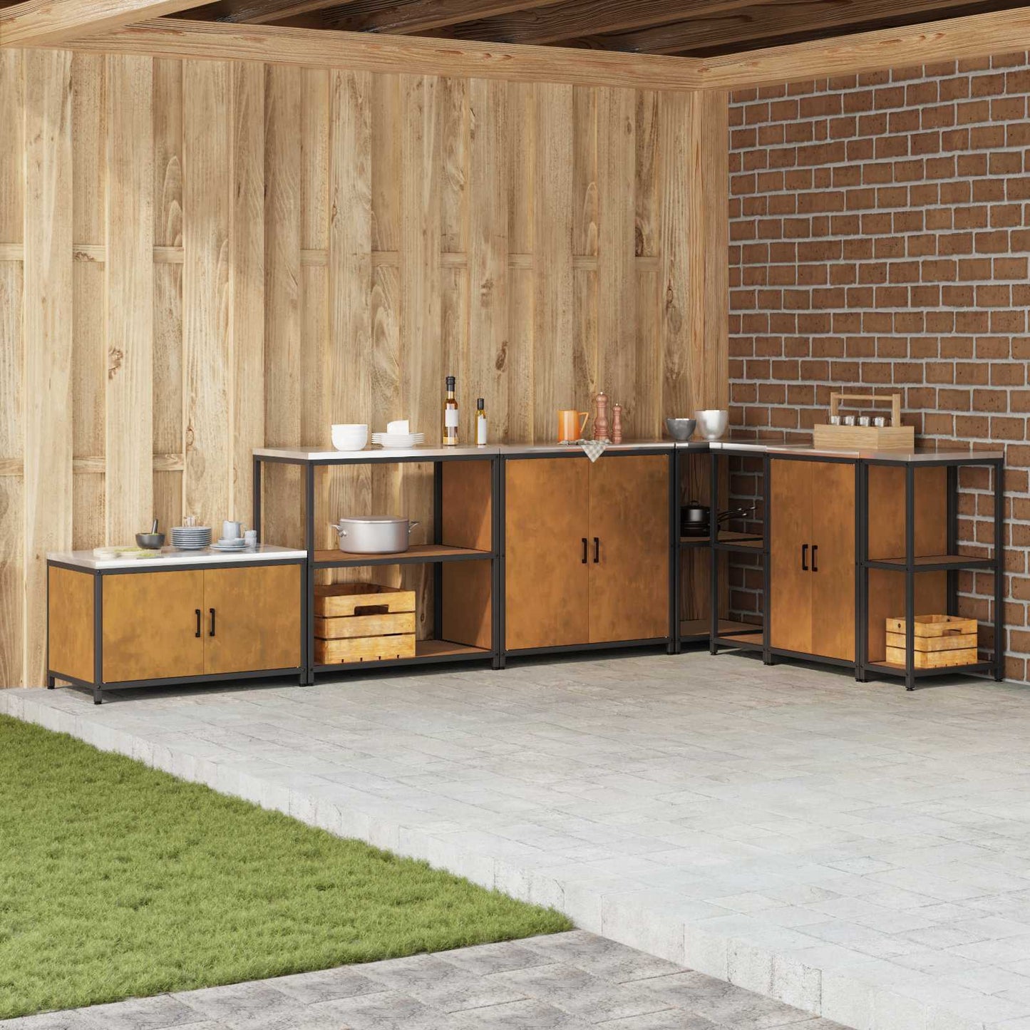 Küchenregal HATTEM Rostig 90 x 50 x 92 cm Stahl