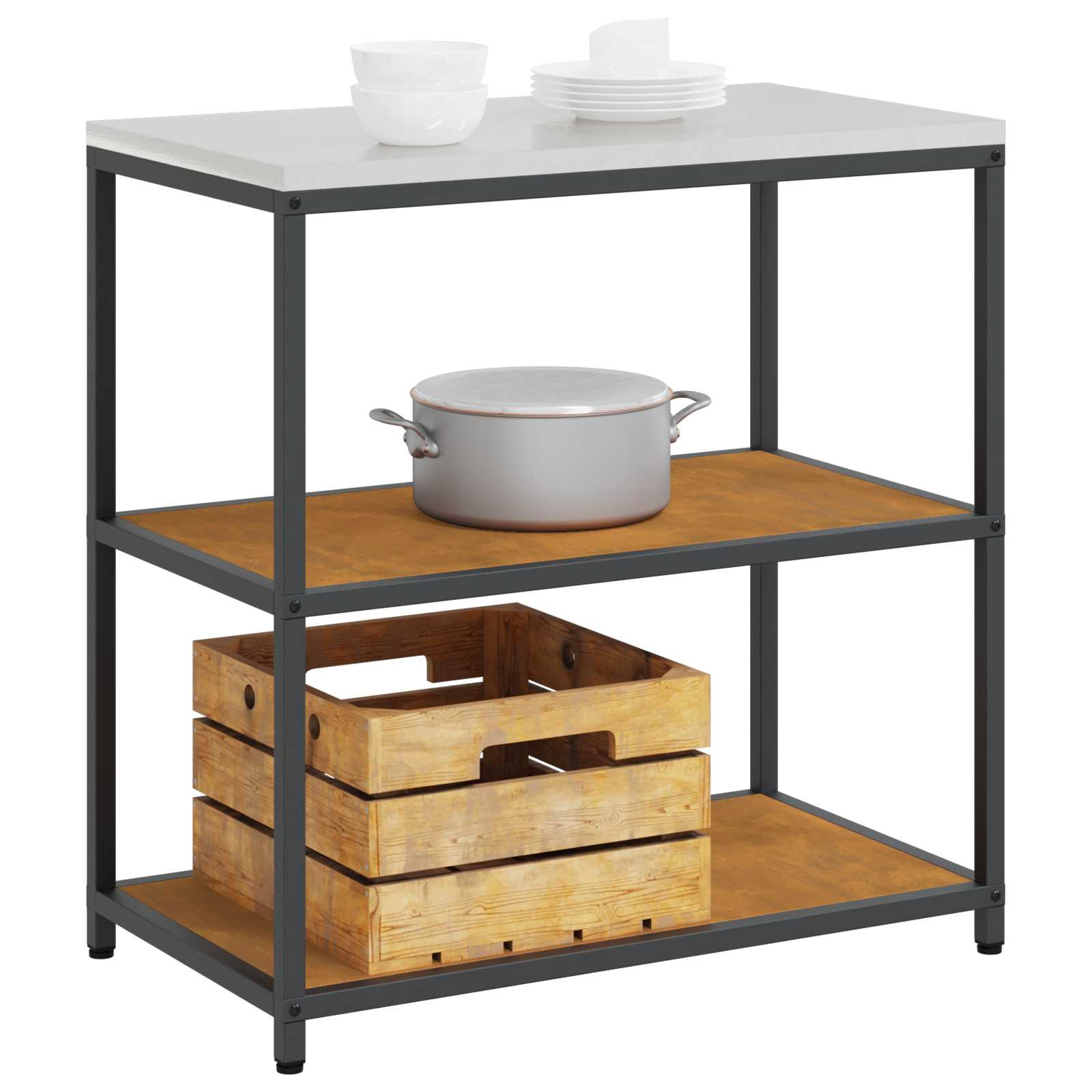 Küchenregal HATTEM Rostig 90 x 50 x 92 cm Stahl