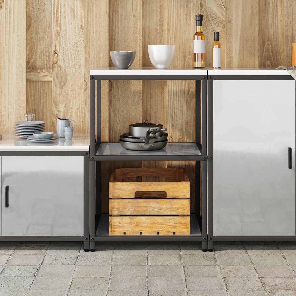 Küchenlageregal mit Regal mit Speicher Silber Verzinkter Stahl