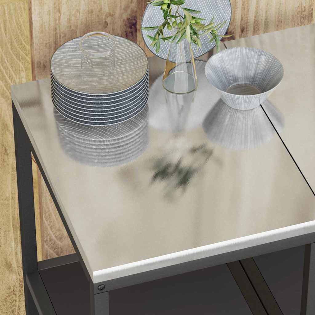 Küchenlageregal mit Regal mit Speicher Schwarz Stahl