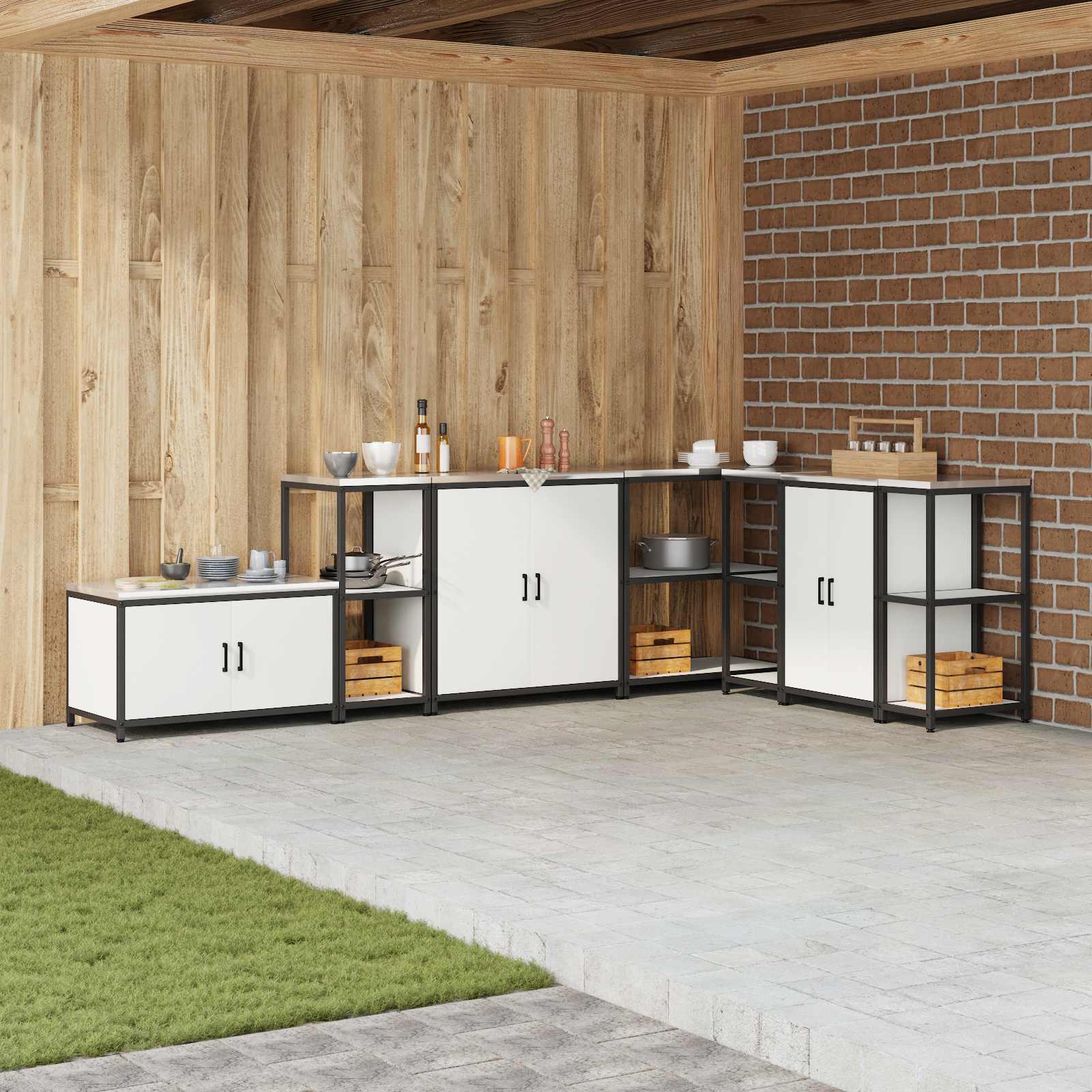 Küchenregal HATTEM Weiß 40 x 50 x 92 cm Stahl
