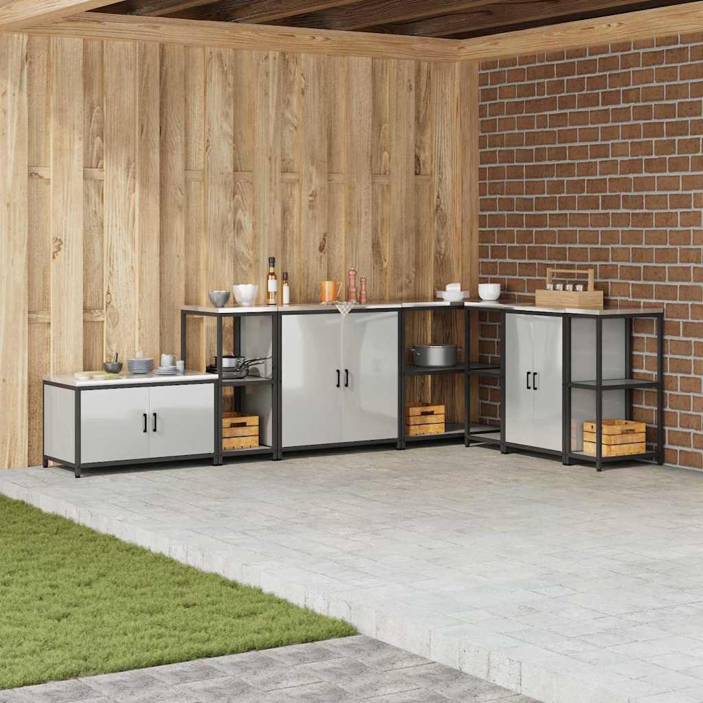 Küchenlageregal mit Regal mit Speicher Silber Verzinkter Stahl