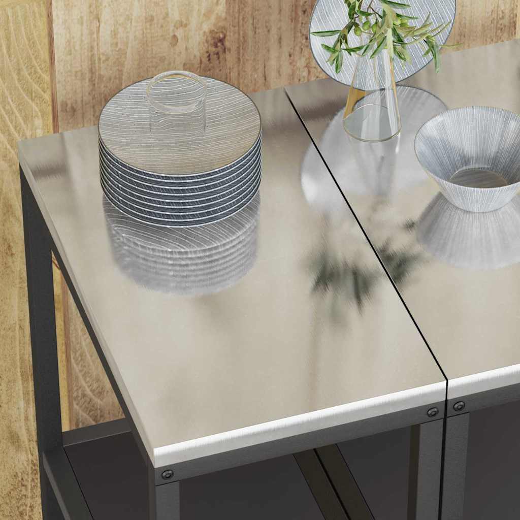 Küchenlageregal mit Regal mit Speicher Schwarz Stahl