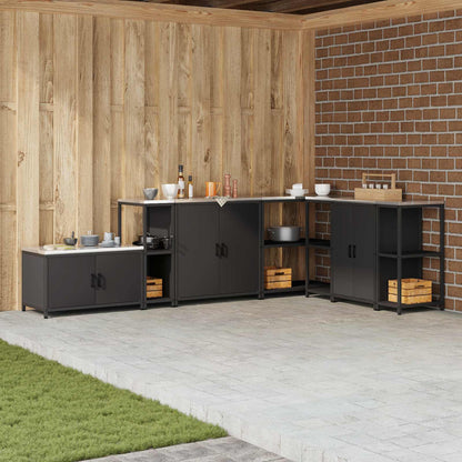 Küchenregal HATTEM Schwarz 30 x 50 x 92 cm Stahl