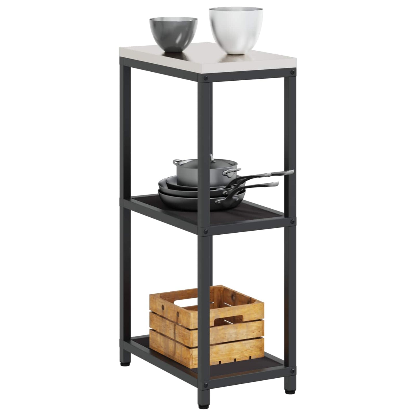 Küchenregal HATTEM Schwarz 30 x 50 x 92 cm Stahl