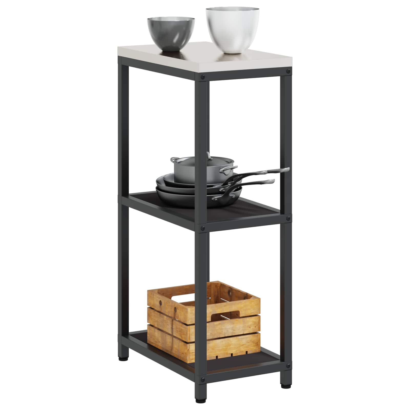 Küchenregal HATTEM Schwarz 30 x 50 x 92 cm Stahl