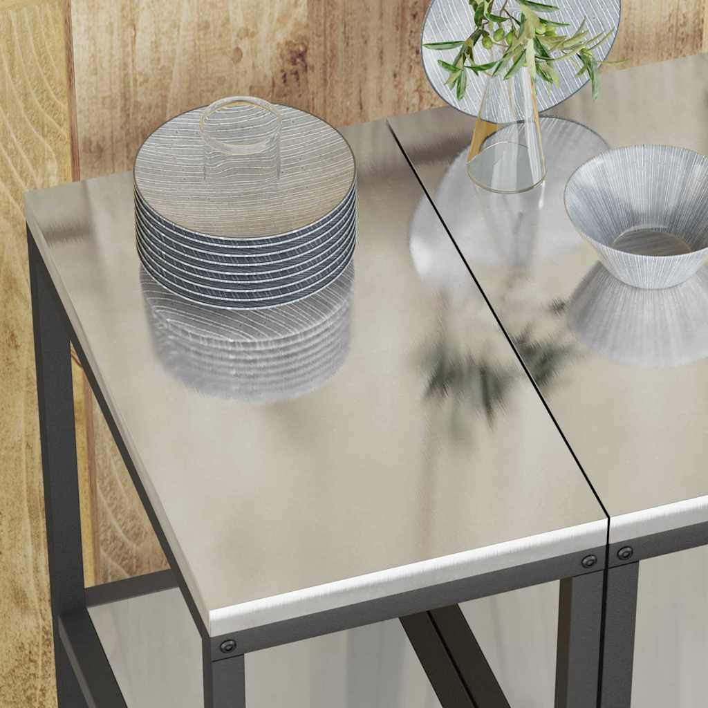 Küchenlageregal mit Regal mit Speicher Silber Verzinkter Stahl