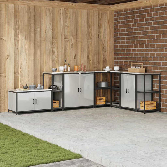 Küchenlageregal mit Regal mit Speicher Silber Verzinkter Stahl