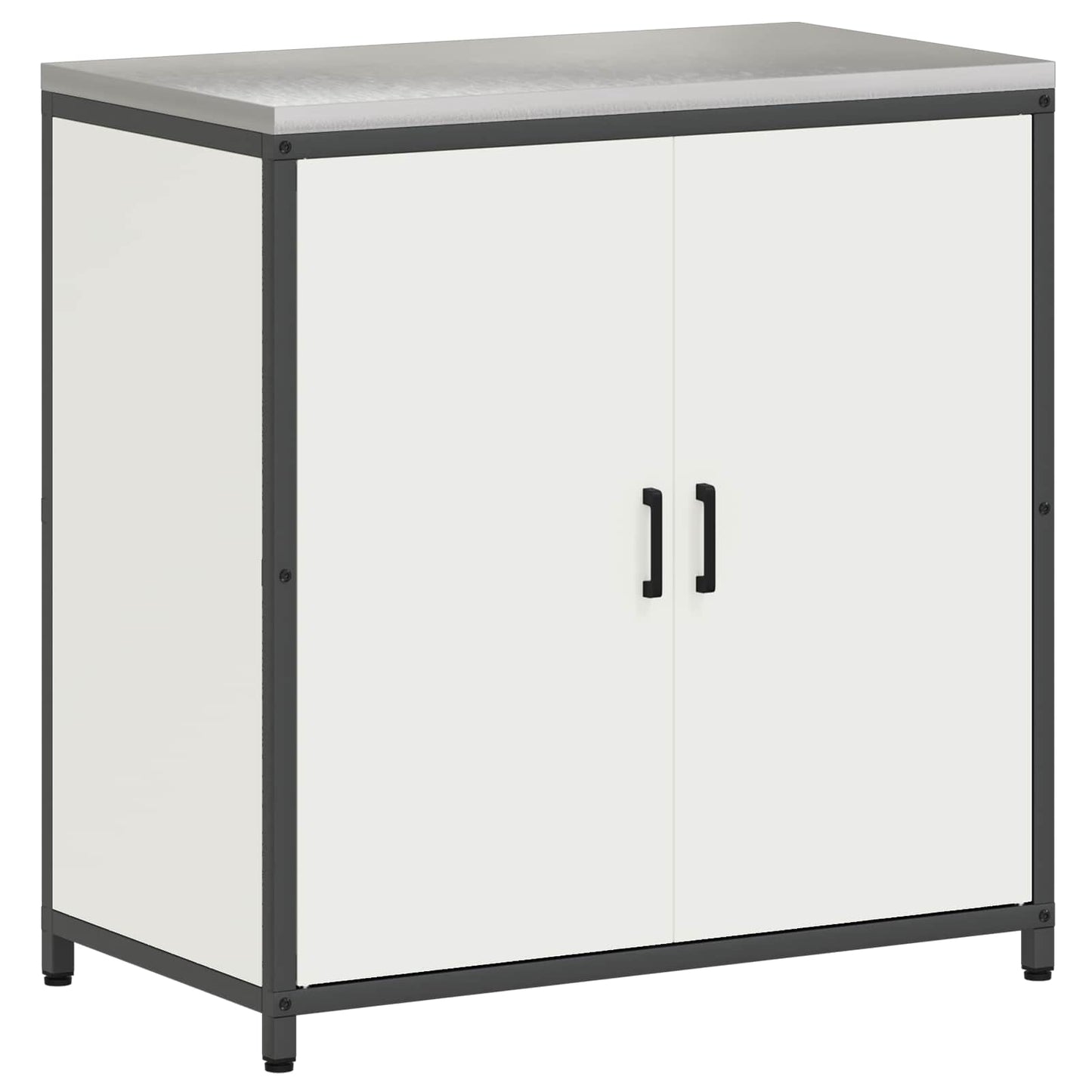 Küchenaufbewahrungsschrank HATTEM Weiß 90 x 50 x 92 cm Stahl