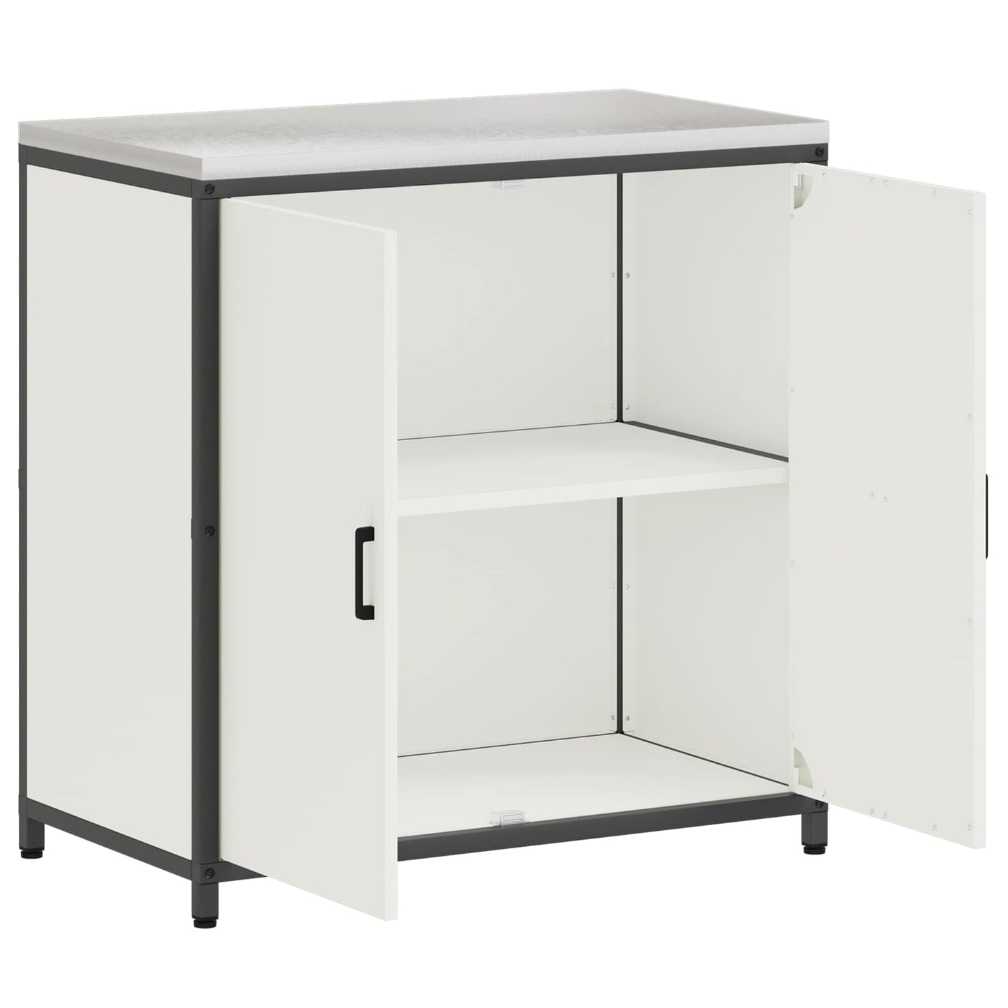 Küchenaufbewahrungsschrank HATTEM Weiß 90 x 50 x 92 cm Stahl