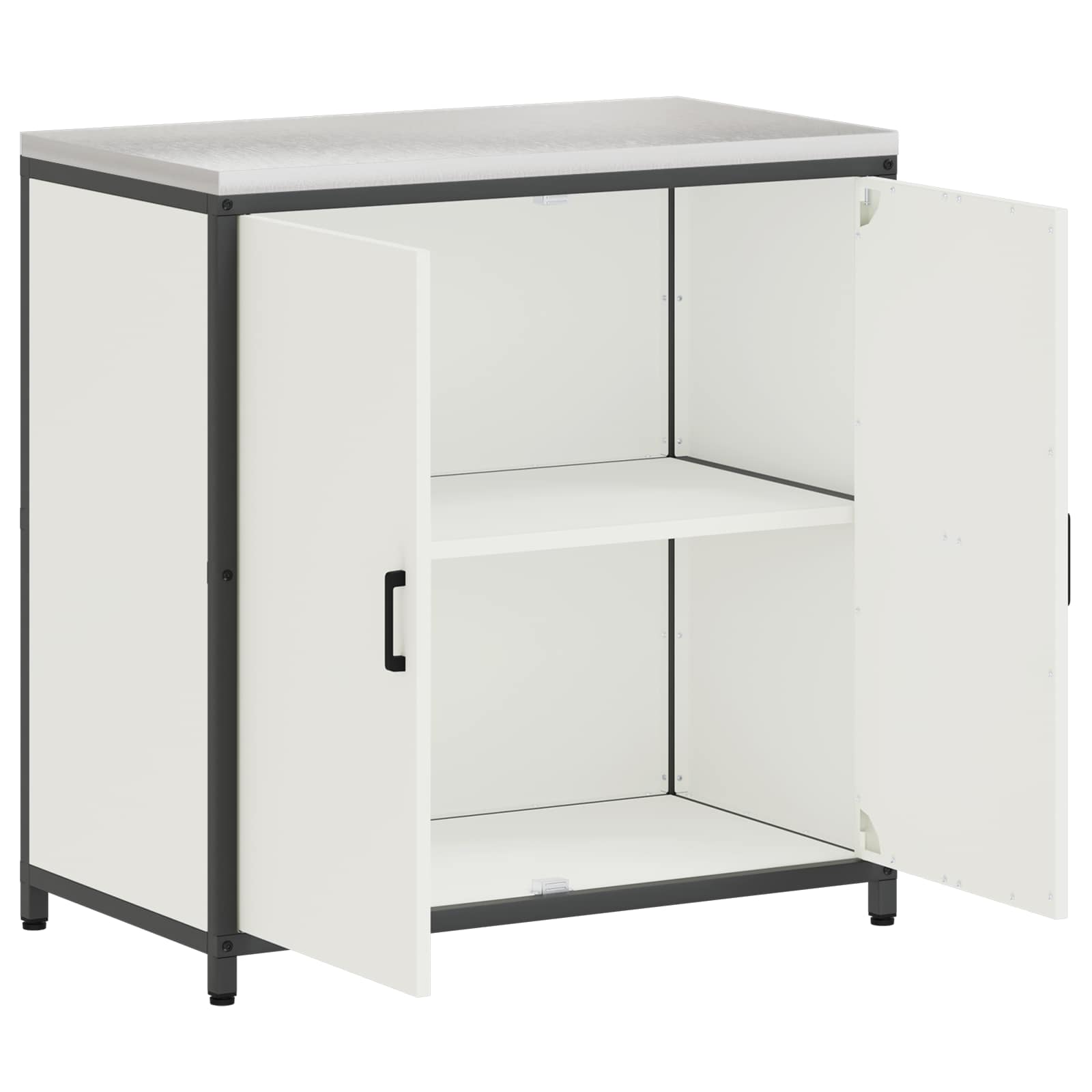 Küchenaufbewahrungsschrank HATTEM Weiß 90 x 50 x 92 cm Stahl