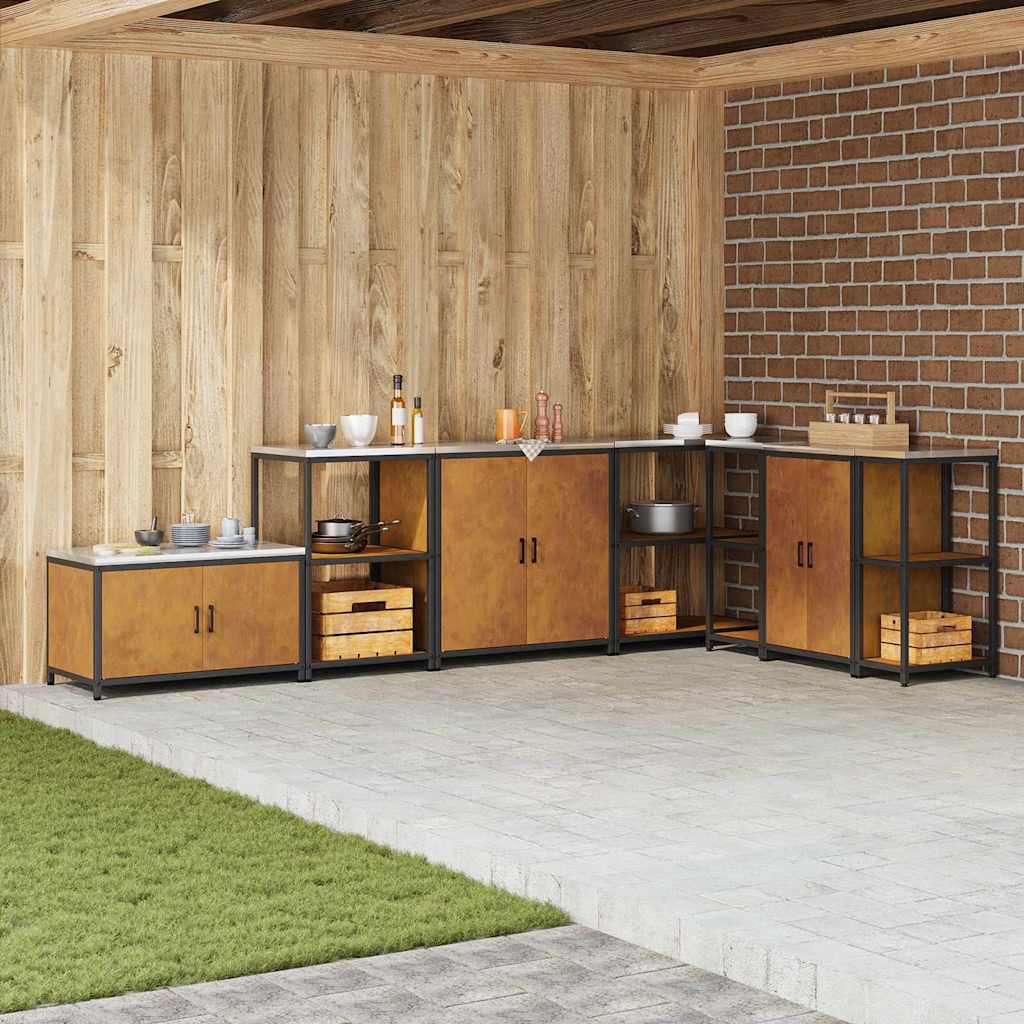 Küchenlagerregal mit Regal mit Speicher Rostig Wetterfeststahl